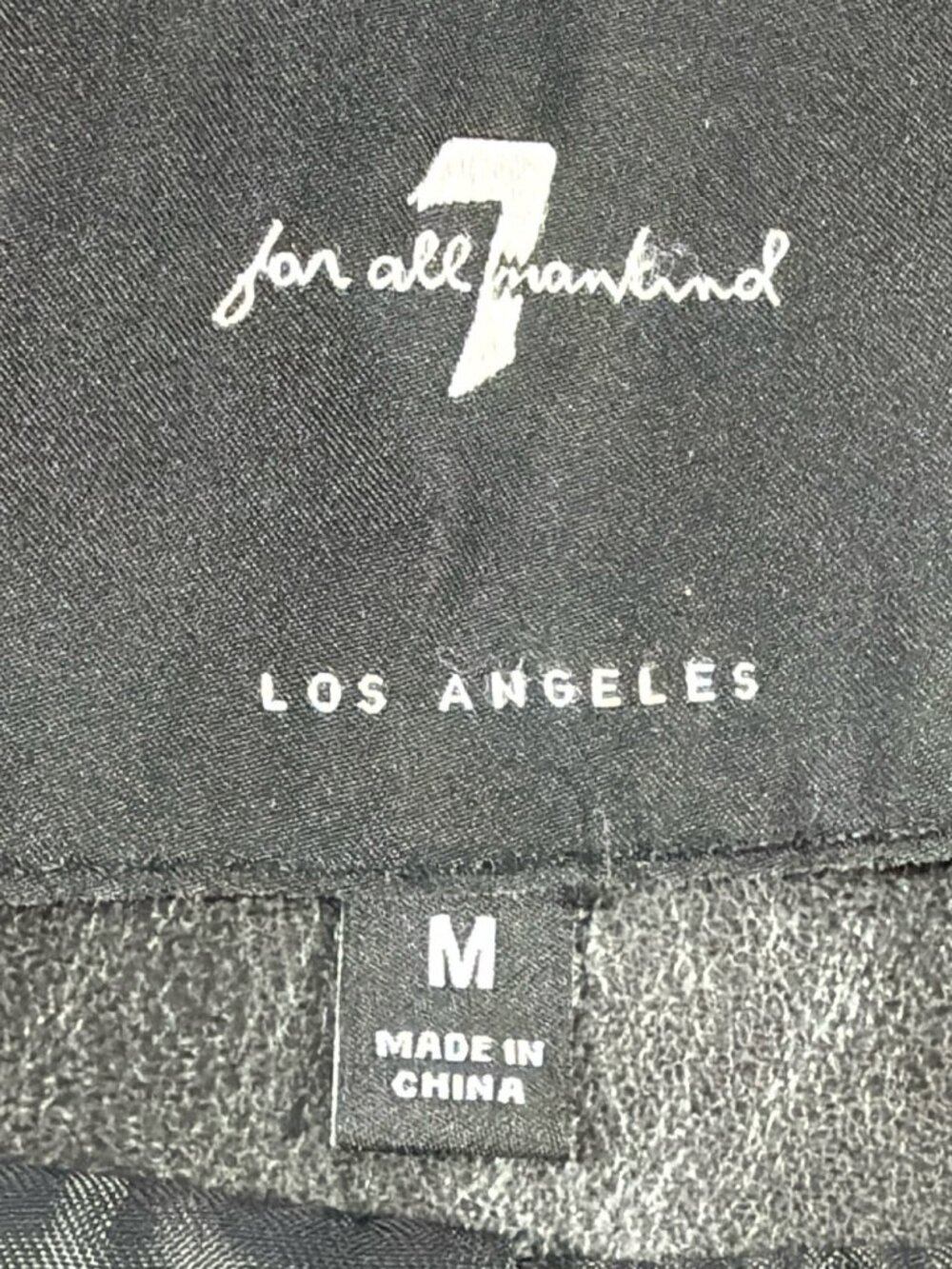 7 For All Mankind Faux Leather Moto Biker Jacket Women's M Black - Picture 4 of 11